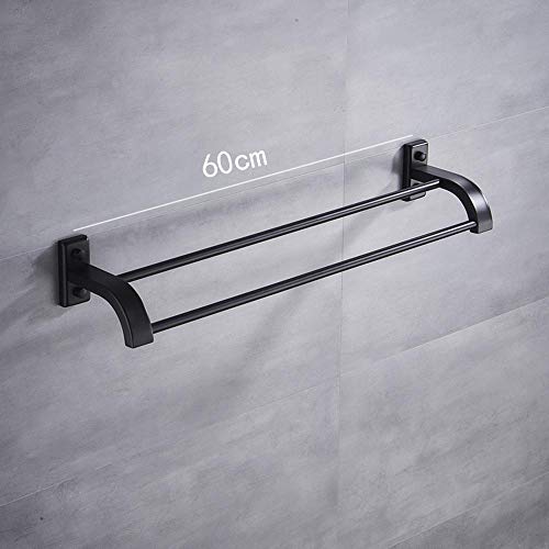 Toallero baño inoxidable 304 negro doble para solucionar falta de espacio 7