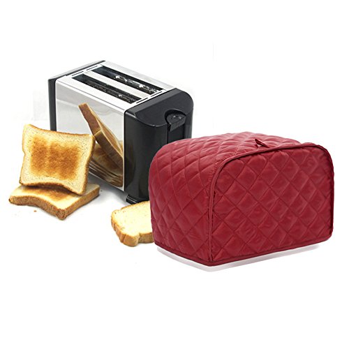 4 Slice Toaster Cover Red For Kitchen Toaster Dust & Fingerprint Protection (L/12X11X8.5 Inch/Red) #TOP2