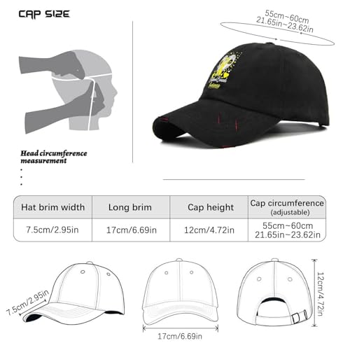 Childhoods Cancers Awareness Hats for Men Aesthetic Washed Distressed Baseball4