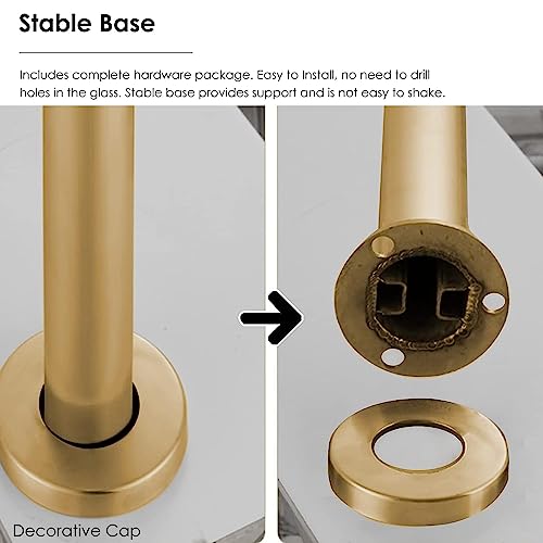 Poteau de balustrade en verre avec base robuste compatible verre 10 à 12 mm - 7