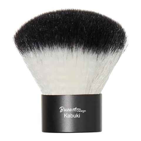 M1 Kabuki Makeup Face Brush, Soft Synthetic Bristles, Compact, Versatile, For Applies Powder, Highlighter, Bronzer Cover