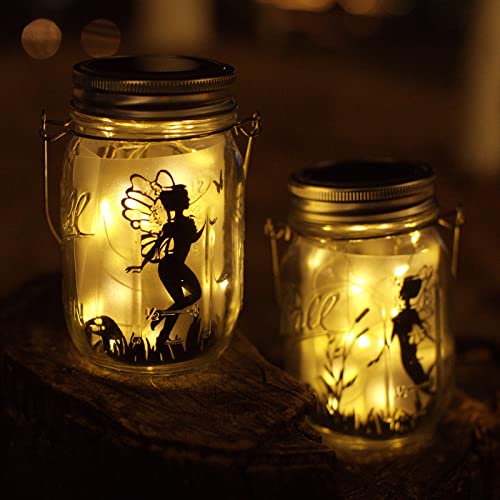 Yjfwal Mason Jar Solar Lights, 12 Pack 30 Led Solar Fairy Lights Mason Jar Lights Lantern String Lights For Garden,Patio,Yard,Family,Party,Birthday,Wedding, Christmas Decoration(No Jars) Warm White #TOP2