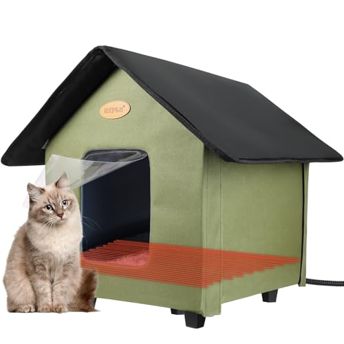 HXPLN Heated Cat House for Outdoor Cats