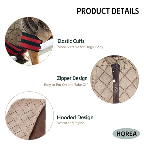 HQREA Dog Hoodie Luxury Winter Small Dog Jacket Clothes Classic Designer French Bulldog Teddy Pug Puppy Clothes(XXL)