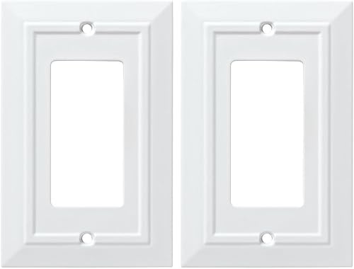 Franklin Brass W35243-PW-C Classic Architecture - Placa decorativa de pared, placa de interruptorcubierta, color blanco (paquete de 2)