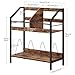 CHOEZON 2-Tier Vinyl Record Storage Holder Rack, 250 LP Albums Display Shelf, Wooden Vinyl Storage Rack with Wire Dividers for Records, CDs, Books, Rustic Brown and Black TCW07BF