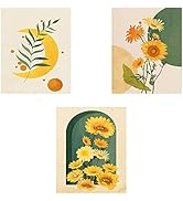 3 Pcs Canvas Wall Art Nautical Modern Bathroom Pictures Accessories Yellow Sunflower Flowers Canv...