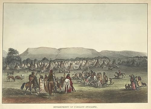 Tableau Campement du Piekann Indians Karl Bodmer Impression d'Art Mural 60x90cm