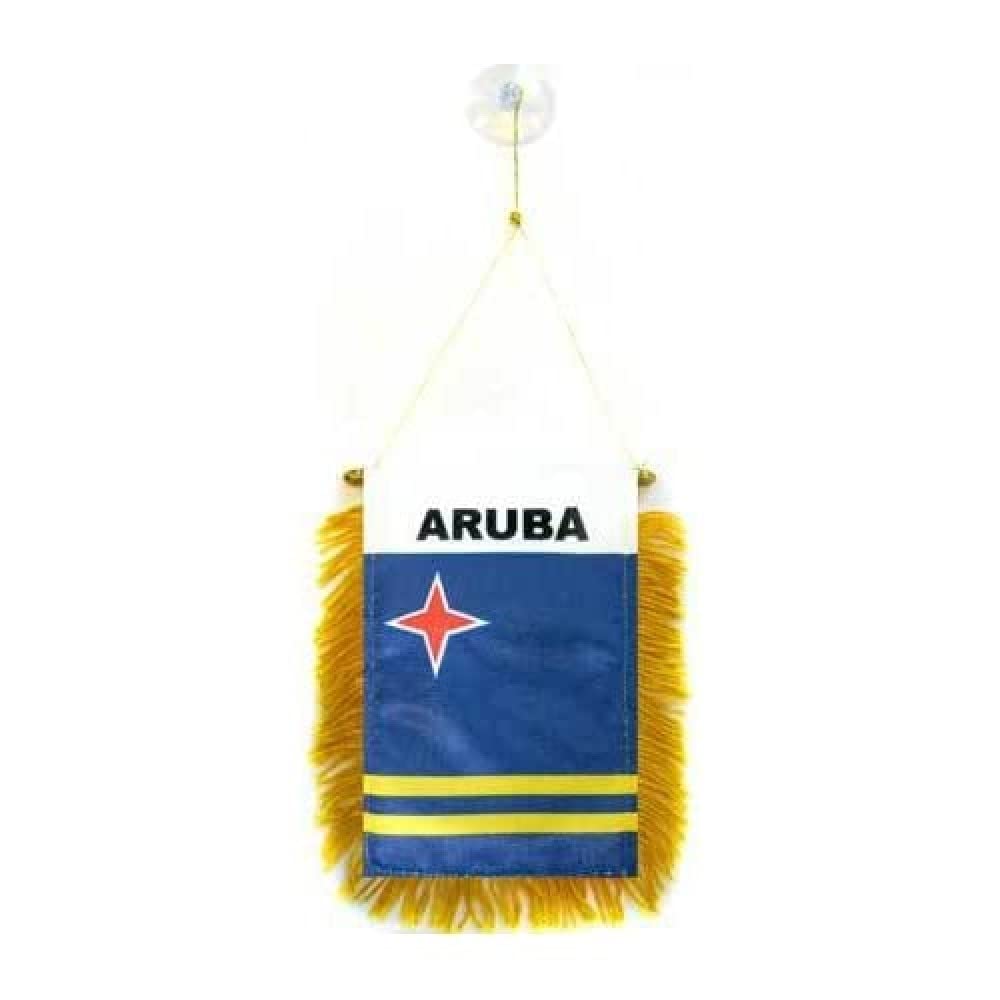 AZ FLAG Aruba Pennant 4x6 in Dutch 100D Polyester Suction Cup