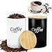 2er Set Kaffeedosen luftdicht (Schwarz & Wei&szlig;), 1000 ML Kaffeebohnen Beh&auml;lter mit Bambusdeckel, Kaffeedose f&uuml;r gemahlenen Kaffee, Kaffeepulver & Kaffeekapseln &ndash; Geschenk f&uuml;r Paare & Kaffeeliebhaber