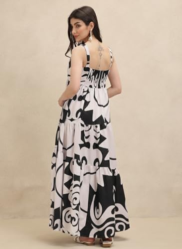 Image of GRECIILOOKS Women's Printed Long Maxi Dress | Sleeveless Layered Dress for Summer Styling | Elegant Boho Dress for Women | Casual Beach Vacation Maxi Outfit