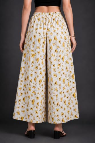 Image of Women Printed Palazzo Pants Combo Pack of 2, Comfortable Elastic Waist Lounge Pants for Women | Relaxed Fit, Loose Fitting Wide Leg Palazzo Pants, Casual Bottom (Available in S to 3XL Size)