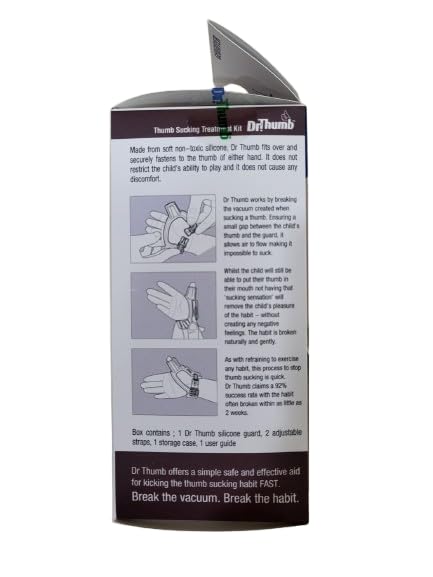 Image of Dr. Thumb Thumb Guard - Stop Thumb Sucking Habit in Kids & Toddlers | Comfortable & Safe Oral Care Solution (Large 3-7 Years)