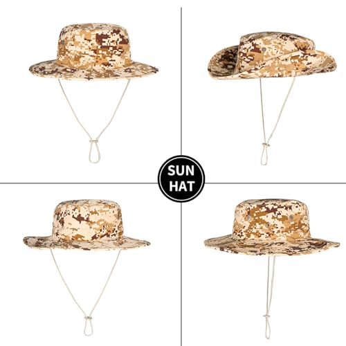 Image of Sun Hats for Men Women Boonie Hat Foldable Fishing Hat UPF 50+ Bucket Hat for Fishing Hiking Garden Safari Beach