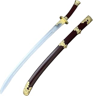 damdos Halloween Prop Cosplay Sword for Brotherhood of Blades,35" Chinese Golden Dragon Scabbard Knife Ming Dynasty Sword Guardian Weapon Birthday Gifts