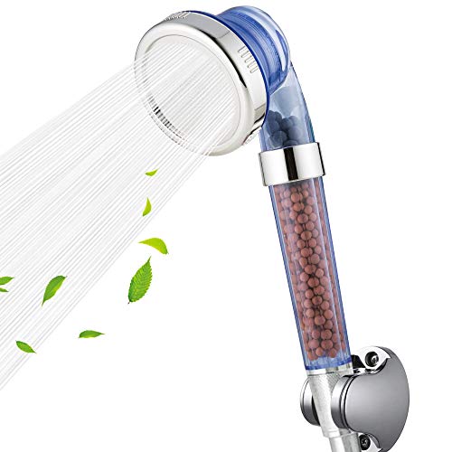 Nosame Shower Head, Filter Filtration High Pressure Water Saving 3 Mode Function Spray Handheld Showerheads 1.6 GPM for Dry Hair & Skin SPA