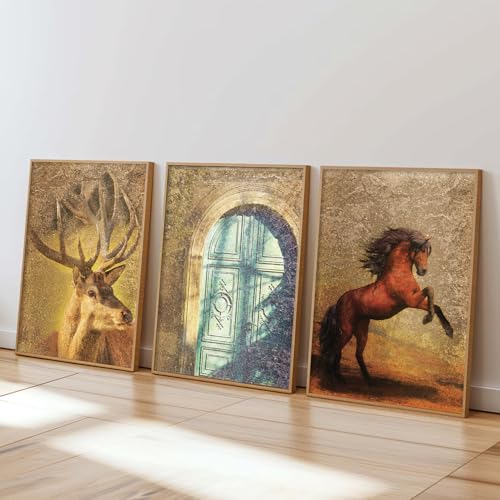 Image of Kotart Set of 3 Framed Painting for Wall Decoration Abstract Paintings Modern Art - Wall Painting for Living Room Bedroom - Paintings with Frame - Room Decor /Wall Decor - Set of 3 - D (Art 2, 13x17 inch)
