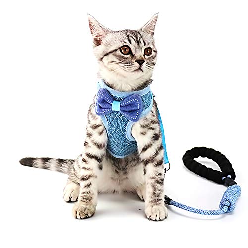 MOMIKA Cat Harness Escape Proof Leash and Harness Set, Adjustable Kitten Puppy Harness for Small Dog and Cat (5.5-18lb)
