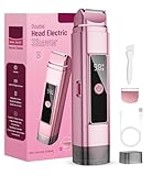 Dynooper Bikini Trimmer for Women Electric Razors, Electric Razor 2 in 1 Shaver Pubic Hair, LED Display with IPX7 Waterproof - Rechargeable Lady Trimmer for Underarm Body Leg Face - Coral Pink