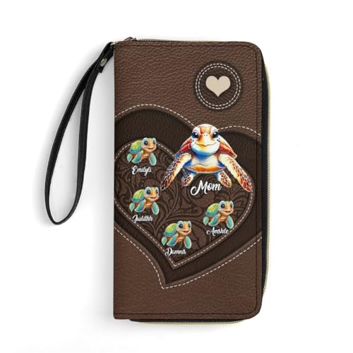 Personalized Mom Wallet Custom 1-15 Names Mother Leather Long Wallet Loving Gift For Mom Grandma Birthday Xmas Mothers Day (style 27)