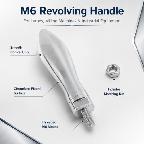Image of M6 Steel Threaded Revolving Handle Crank Grip with Nut 1 PCS