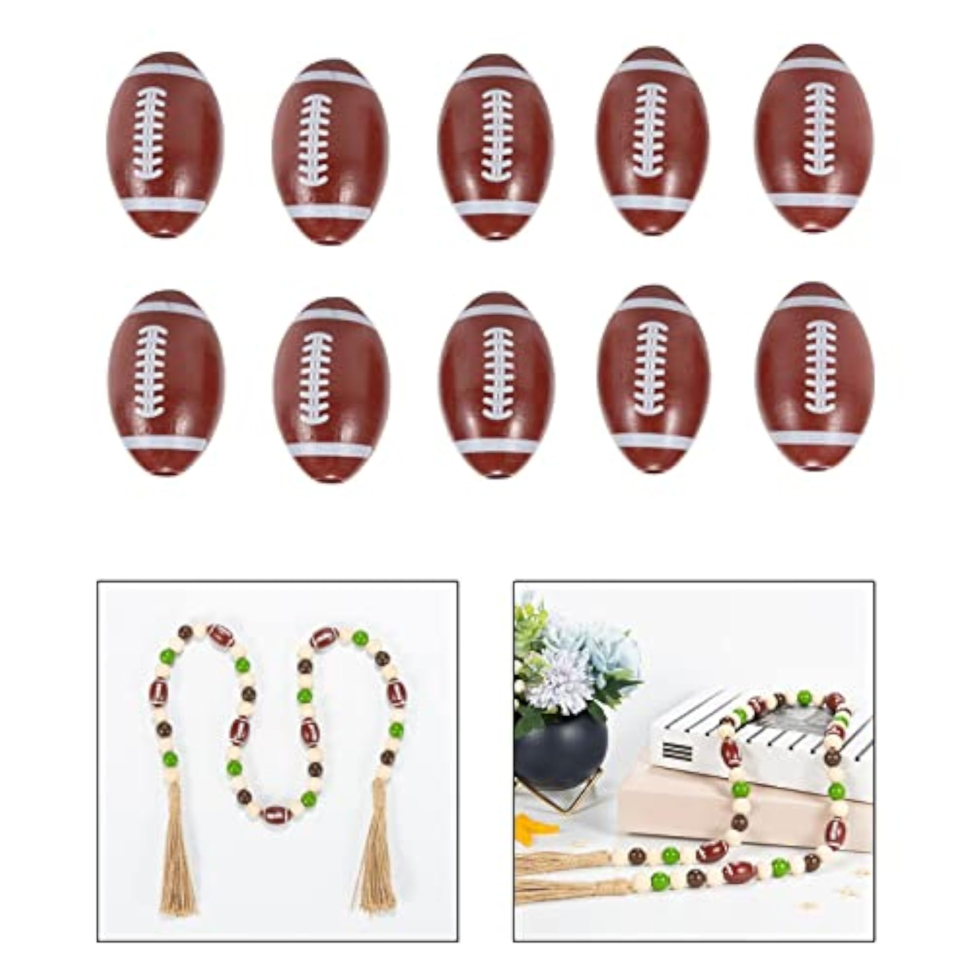 Small Oval Wooden Beads Rugby Ball for Jewelry Craft Making