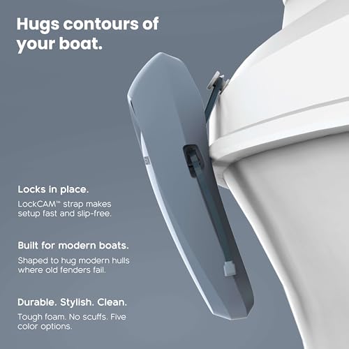 MISSION Boat Gear Sentry 2.0 Boat Dock Fender Bumper (Storm, 2 Piece) - Thumbnail 2