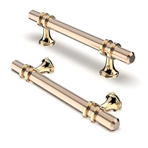 FURNIWARE Pack of 5 Cabinet Handles, Hardware Drawer Pulls, Zinc Alloy + Aluminum Kitchen Cabinet Door Handles Pull