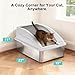 AIPERRO 2 Pack Stainless Steel Litter Box | XL Enclosed Cat Litter Boxes with Lid for Big Cats and Multi-Cats | High Sided, Anti-Urine Leakage | Non-Stick Bottom（Silver Gray）