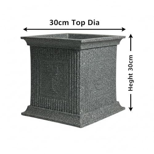 Image of Harshdeep Tulasi Pots for Home - Indoor Outdoor Balcony Garden Decorative Roto Molded UV Resistant Light Weight Unbreakable Flower Pot (Gray Stone)