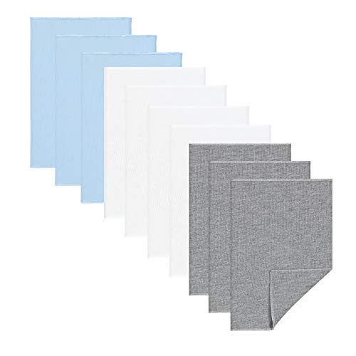 Baby Burp Cloths 10 Pack for Boys and Girls, Large 100% Cotton Washcloth Soft and Absorbent Burping Cloth, Solid Color Spit up Cloth by YOOFOSS