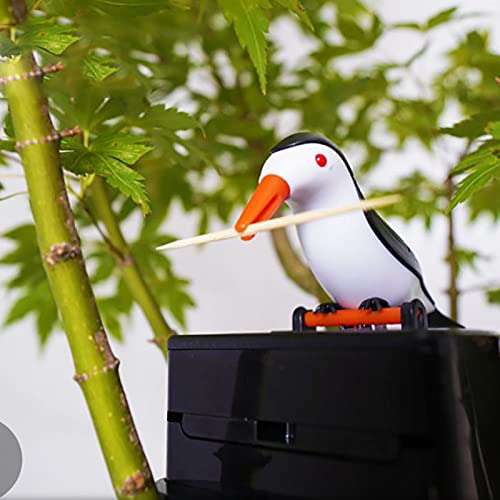 Automatische tandenstokerdispenser met klein vogelmotief, pvc