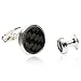 Cuff-Daddy Formal Cufflink Set w/Carbon Fiber & Sterling Silver Plate