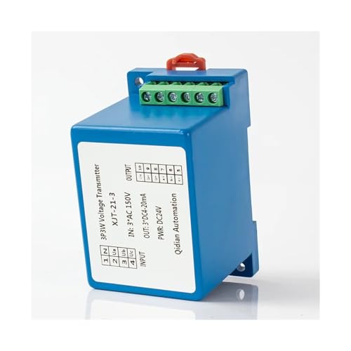 Transmetteur de tension CA input 0-20V sortie 4-20mA boîtier rail DIN - 3