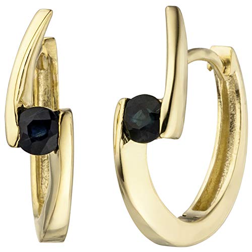 Jobo Damen-Creolen aus 8 Karat 333 Gold mit Safir