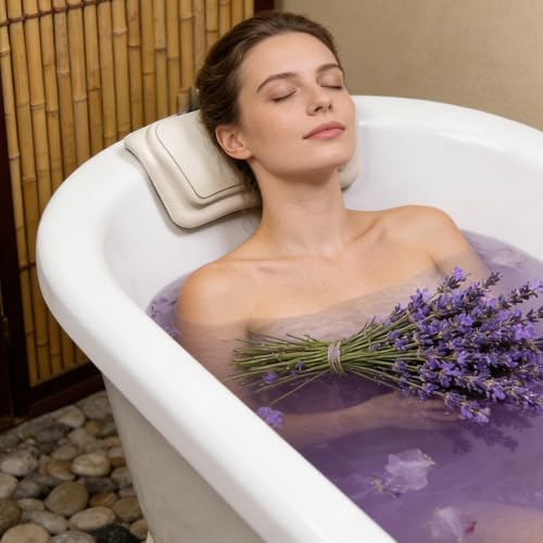 Badekissen mit Saugnäpfen, Badewannenkissen Nacken, Wasserdicht & Ergonomisch für Maximale Entspannung Anti-Rutsch Design, Schnell Trocknend Komfort BadeKissen für Badewanne, Spa und Wellness