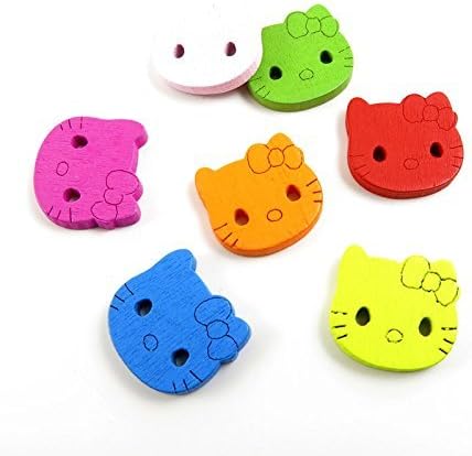 100x Arts Crafts Flatback Colorido Precioso Accesorio de Ropa Decoración Boutons de Madera Sujetadores Nociones Costura Botones de Madera