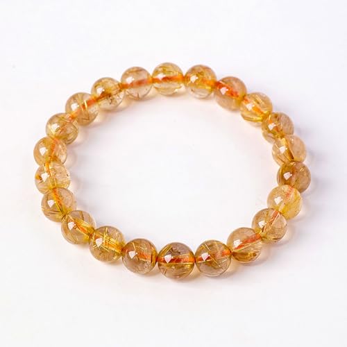 Pulsera de cuentas redondas en piedras preciosas genuinas de 10 mm