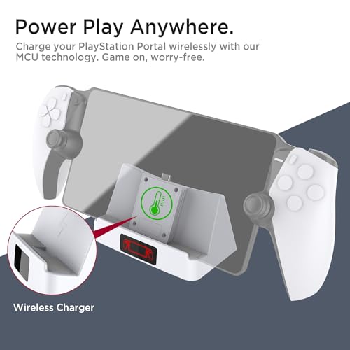 Miimall Estação de carregamento para Playstation Portal Remote Player com indicador LED e cabo de ca