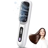 【Brosse lissante sans fil】Utilisez le lisseur sans fil pour lisser vos cheveux ou tordez-les doucement pour ajouter des boucles élégantes. Grâce à une technologie de chauffage avancée, il garde vos cheveux plus lisses, plus sains et plus brillants tout au long de la journée.