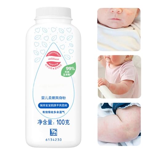 Dreuhuing Cornstarch Powder for Sensitive Skin - 100g Organic Plant Ingredients Powder for Kids,Naturally Derived Cornstarch Moisture Absorbing Cooling and Soothing Powder