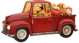 Thanksgiving Truck Snow Globe, 11.3' Large Size Vintage Fall Pumpkin Truck Decor, Autumn Harvest Pickup Truck Thanksgiving Decorations