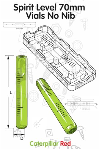 Caterpillar Red Wasserwaage, Glaslibelle, Röhrenlibelle, Grün, 70 x 11 mm