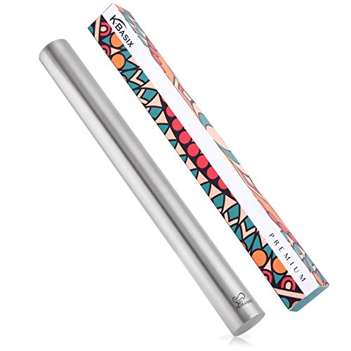 K BASIX Rolling Pin - Professional Stainless Steel Rolling Pin for Baking