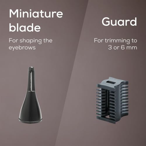 Image of Beurer MN 2X Precision trimmer for men I German Engineering I Eyebrows, Nose & Ear Hair I 3 Stainless Steel Attachments (3 /6mm Combs) I IPX4 Splash-Proof I Battery-Operated I Portable with Storage Bag I 3-Year Warranty I Black in color