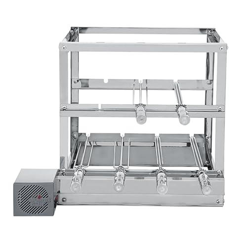 Churrasqueira Gira Grill Multinível 3 Andares - 100% Inox - 4 Espetos Giratórios