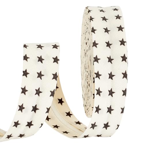 AHANDMAKER 10.94 Yards Double Fold Bias Tape, 3/4 Inch Wide Star Bias Binding Tape DIY Garment Accessories, Fabric Hem Quilt Binding for Sewing, Seaming, Piping, Crafts(Linen)
