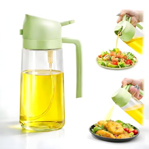 Image of Mistifi Olive Oil Sprayer for Cooking,2 in 1 Oil Dispenser and Oils Sprayer Kitchen Gadgets-16oz Glass Oils Spray Bottle,Mist Olive OilDispenser,Air Fryer,Salad,Grils (Green)