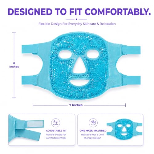 Image of Gel Bead Cold Face Mask, Ice Pack for Reducing Puffiness, Dark Circles, Hot and Cold Compress, Skin Care Spa, Multicolour Pack Of 1