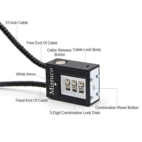 Mizzuco Trigger Lock 3 Digit Combination 15 Inch Gun Cable Lock,Gun Trigger Lock (1.2) #TOP3